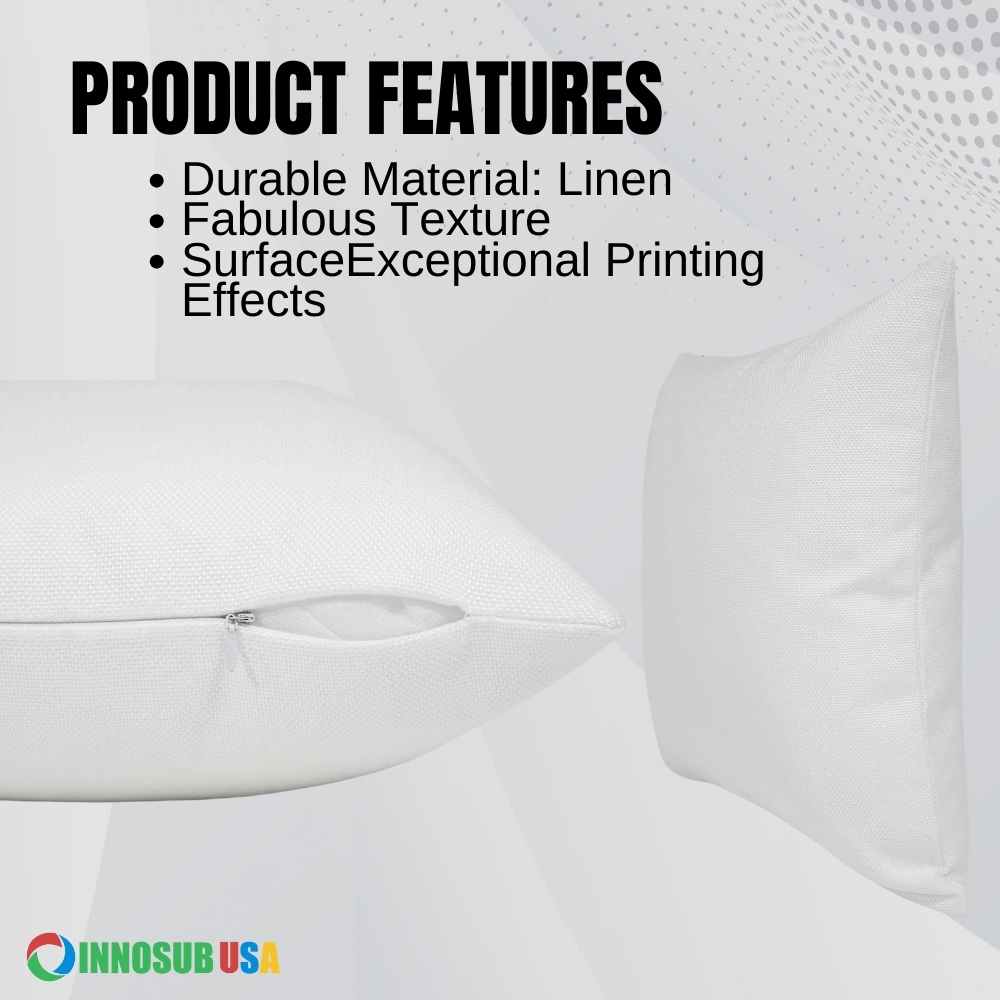 Linen Sublimation Pillow Case – Pure white - 8x8 Inch