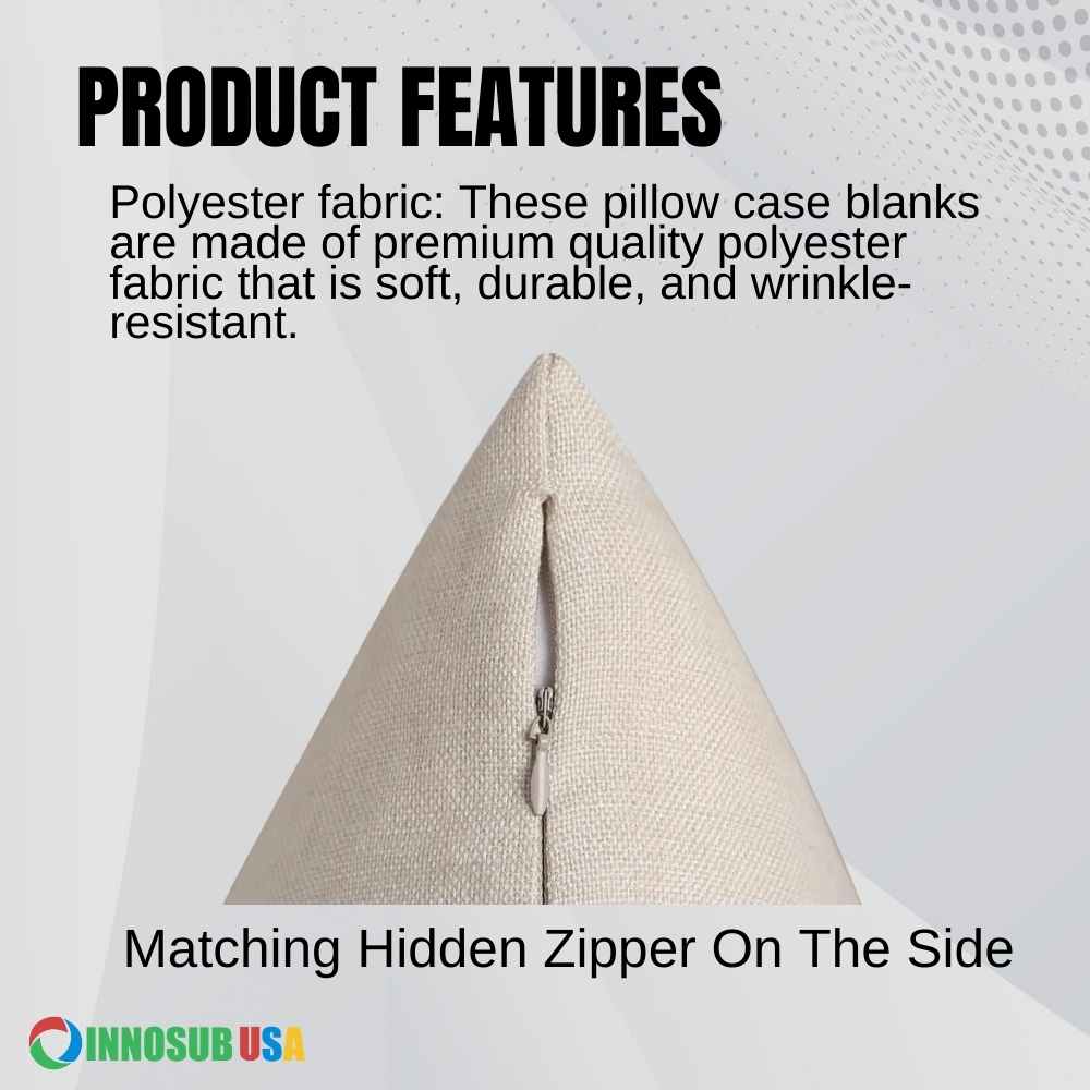 Linen Sublimation Pillow Case Blanks for Lumbar – 24x12 inch