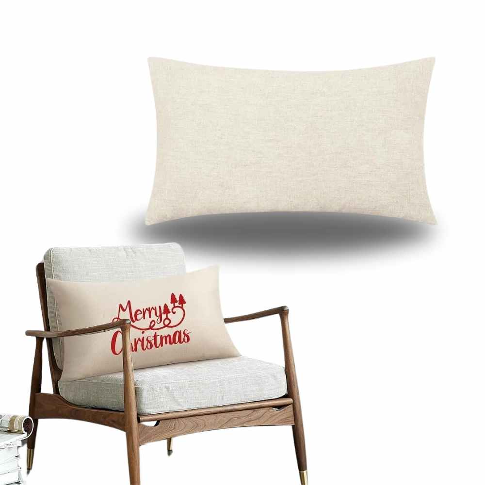 Linen Sublimation Pillow Case Blanks for Lumbar – 24x12 inch