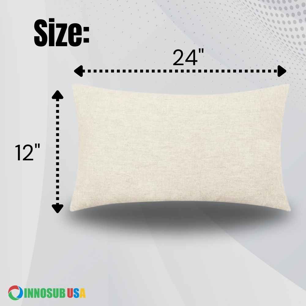 Linen Sublimation Pillow Case Blanks for Lumbar – 24x12 inch