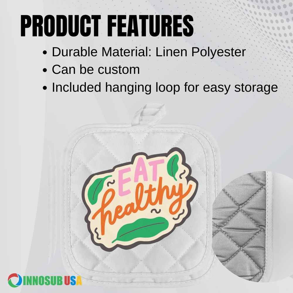 Sublimation Blanks Linen Pot Holder 8x8" | Oven Mitt - Kitchen Oven Hot Pads in Style