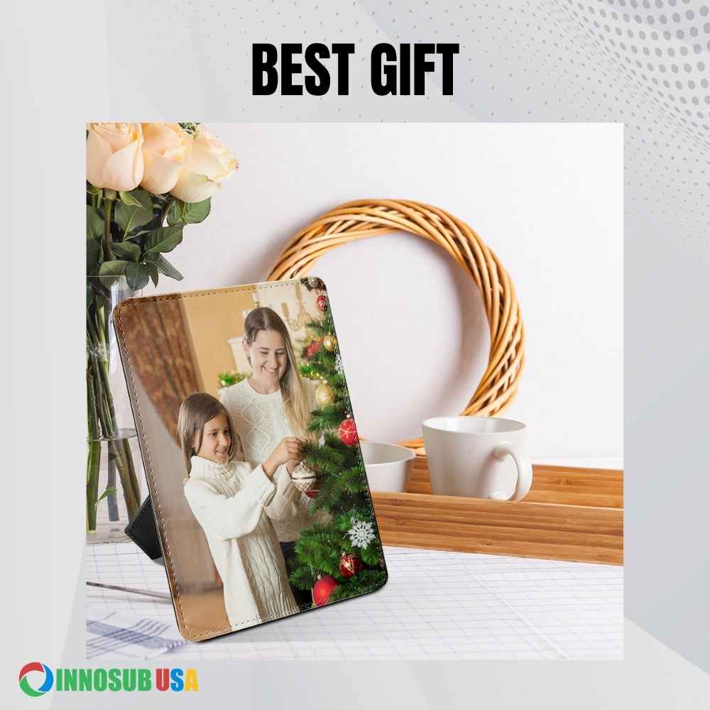 Sublimation Blanks Pu Leather Photo Frame 5x7" with Stand - Frame Collage Display