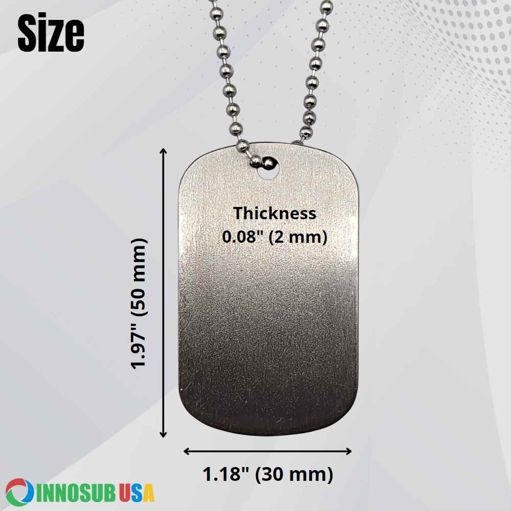 Sublimation Dog Tag Necklace Blank - 2 Sided | Custom Military Id |  Sublimation Pet ID by INNOSUB USA
