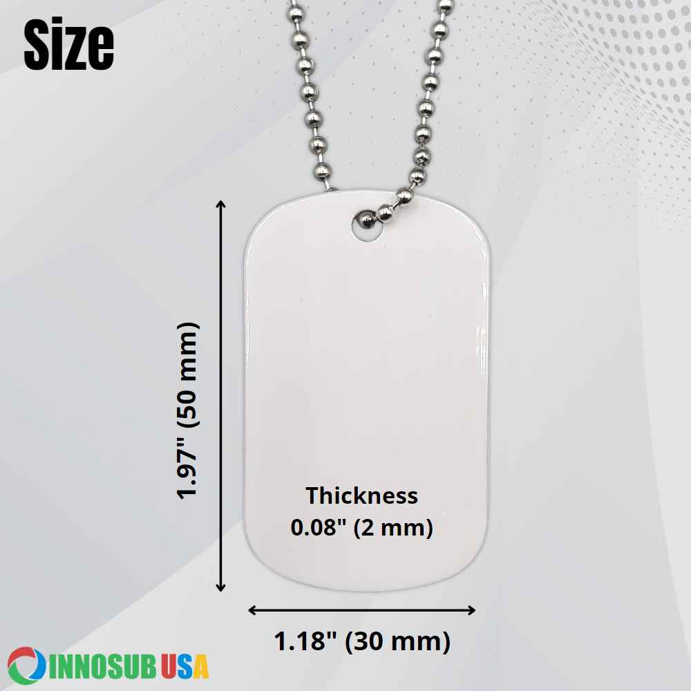 Sublimation Dog Tag Necklace Blank - 2 Sided | Custom Military Id |  Sublimation Pet ID by INNOSUB USA