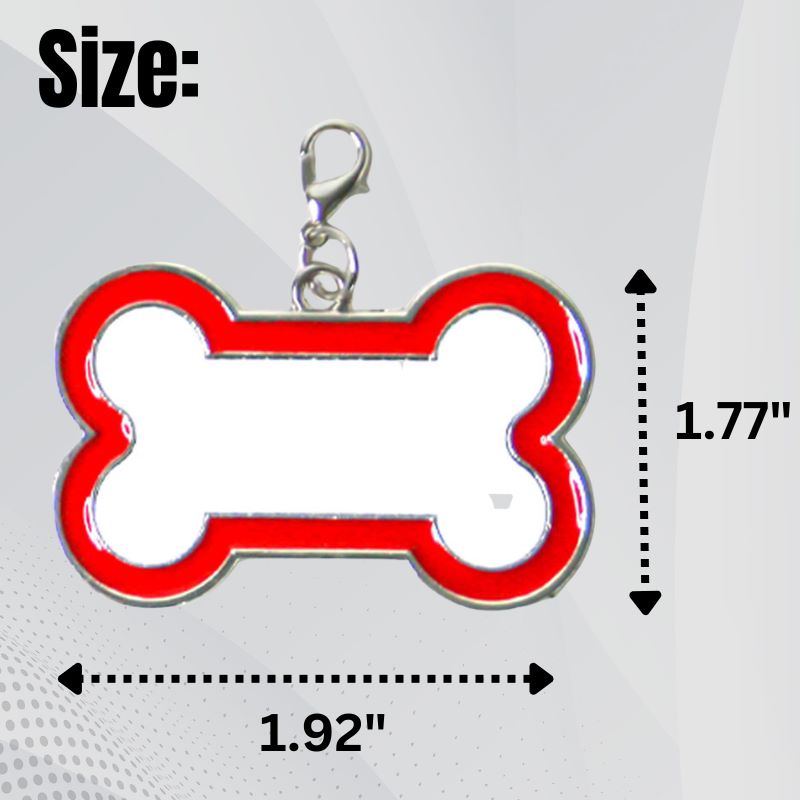 Sublimation Blank Pet Tag  Double sided -Blue/Pink/Red/Black