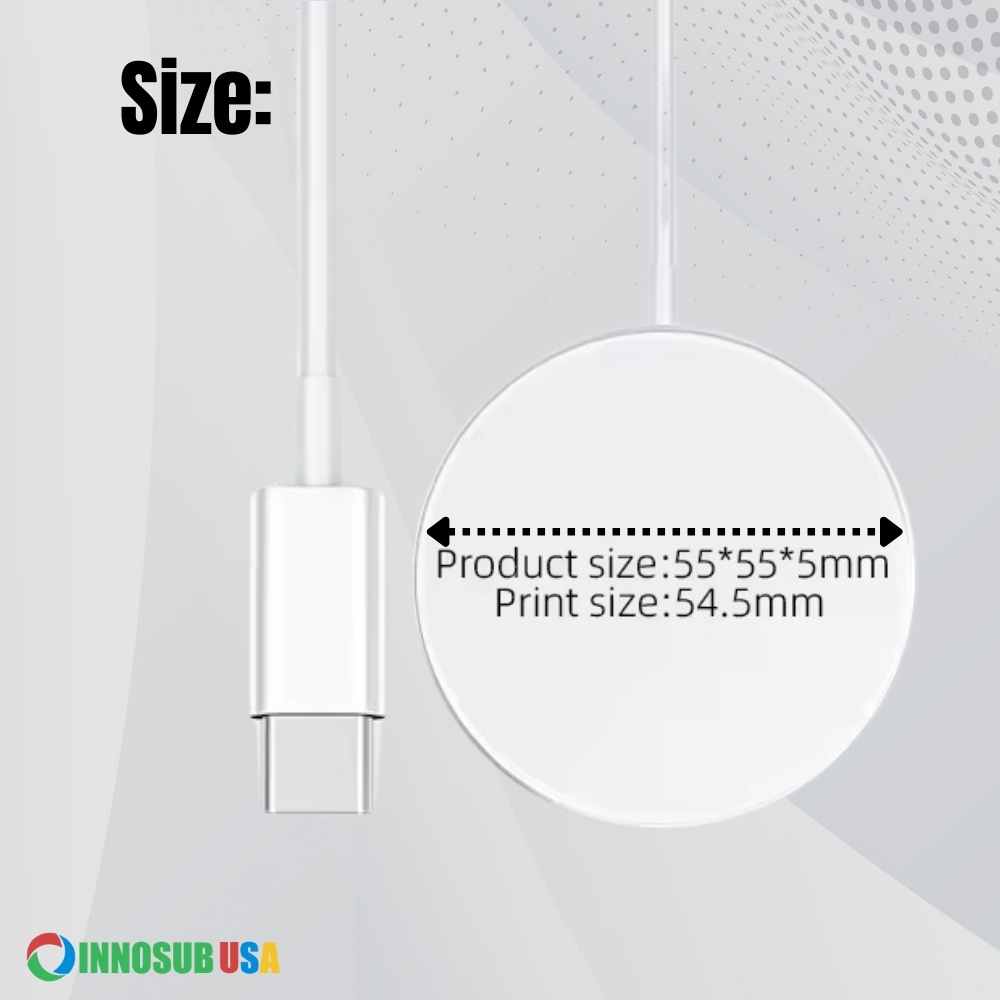 Sublimation Blanks Magnetic Wireless Charger 15W Fast charging - With LED - Black/White