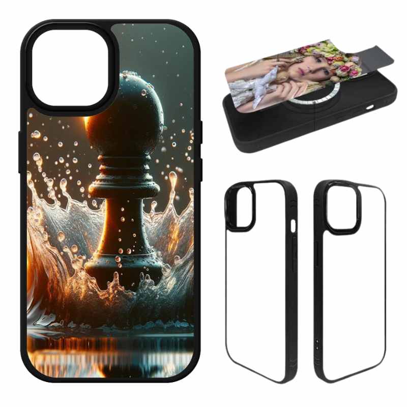 Sublimation Blanks 2D Magnetic Rubber Cases for iPhone 15|16|Pro|Pro Max
