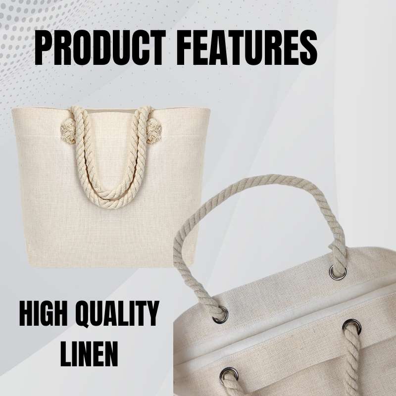 Sublimation Blanks Linen Tote Bag With Strong Rope - 18.89x14.96 ”