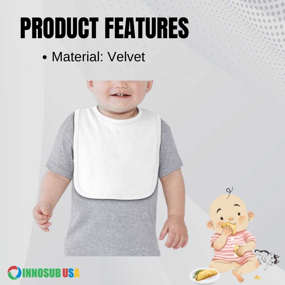 Sublimation Blanks Crystal Velvet Baby Bib Feeder Bibs for Baby Decorating Feeding Teething Drooling