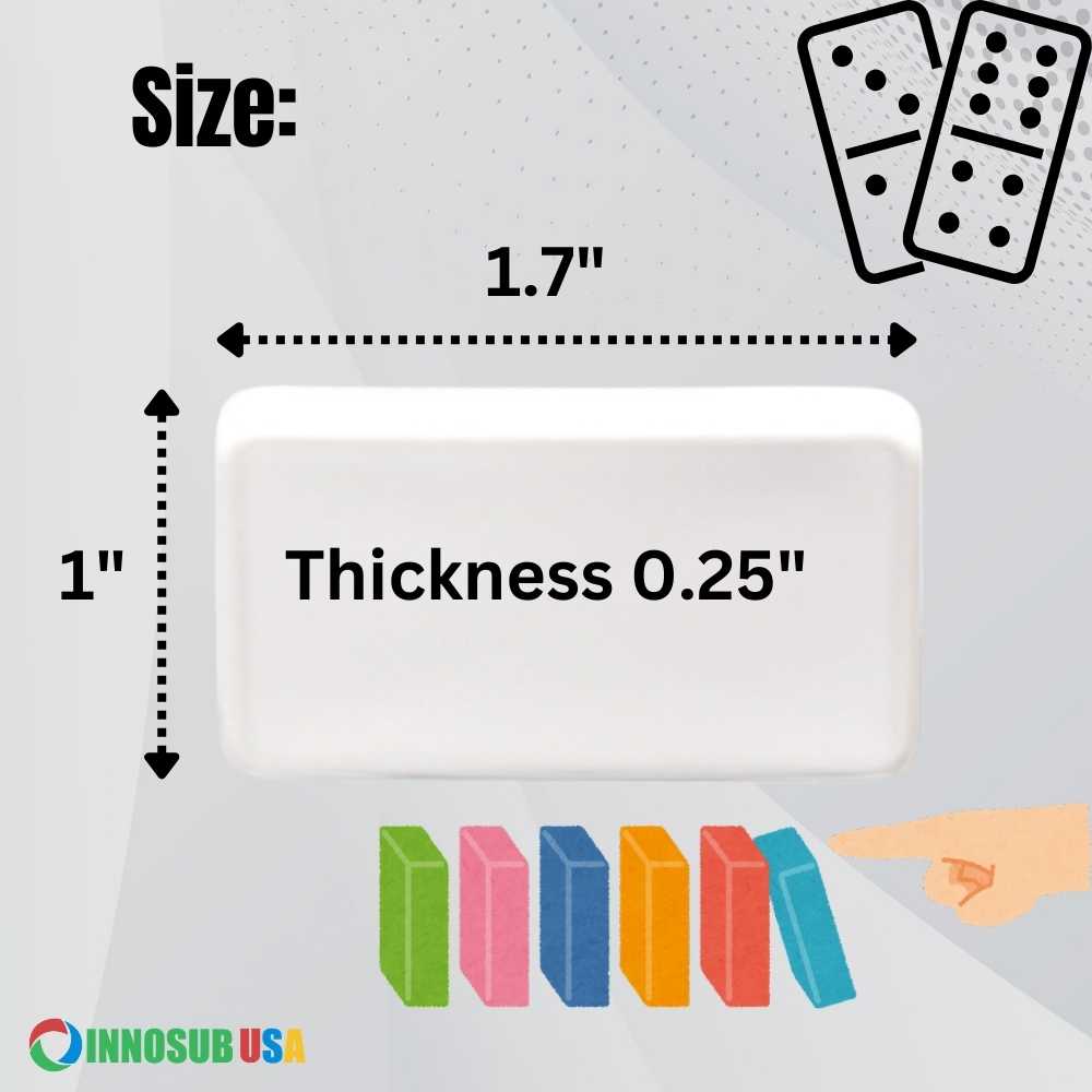 Sublimation Blanks Dominoes - Polymer Domino Game Set