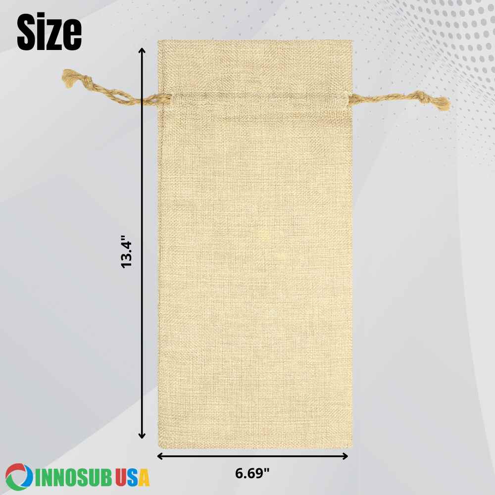 Sublimation Blank Wine Bag Burlap | Bottle Sleeve | INNOSUB USA