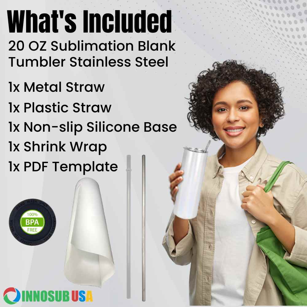 Sublimation Tumbler Blanks 20 Oz  | Glitter Tumblers  | DIY Tumbler Printing - Glitter Finish by INNOSUB USA