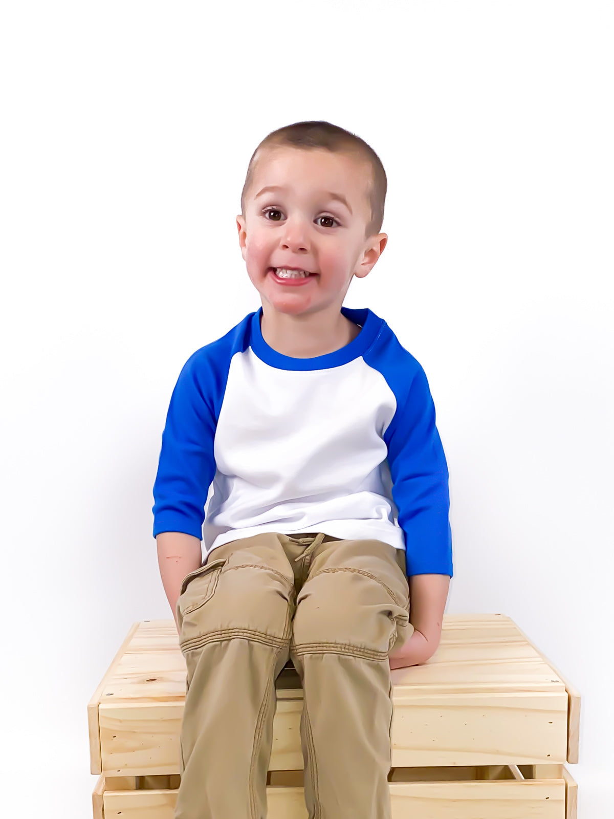 Unisex Raglan Shirt with White Body (12M-Toddler)