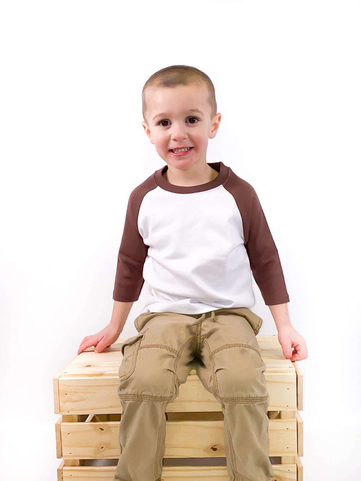 Unisex Raglan Shirt with White Body (12M-Toddler)