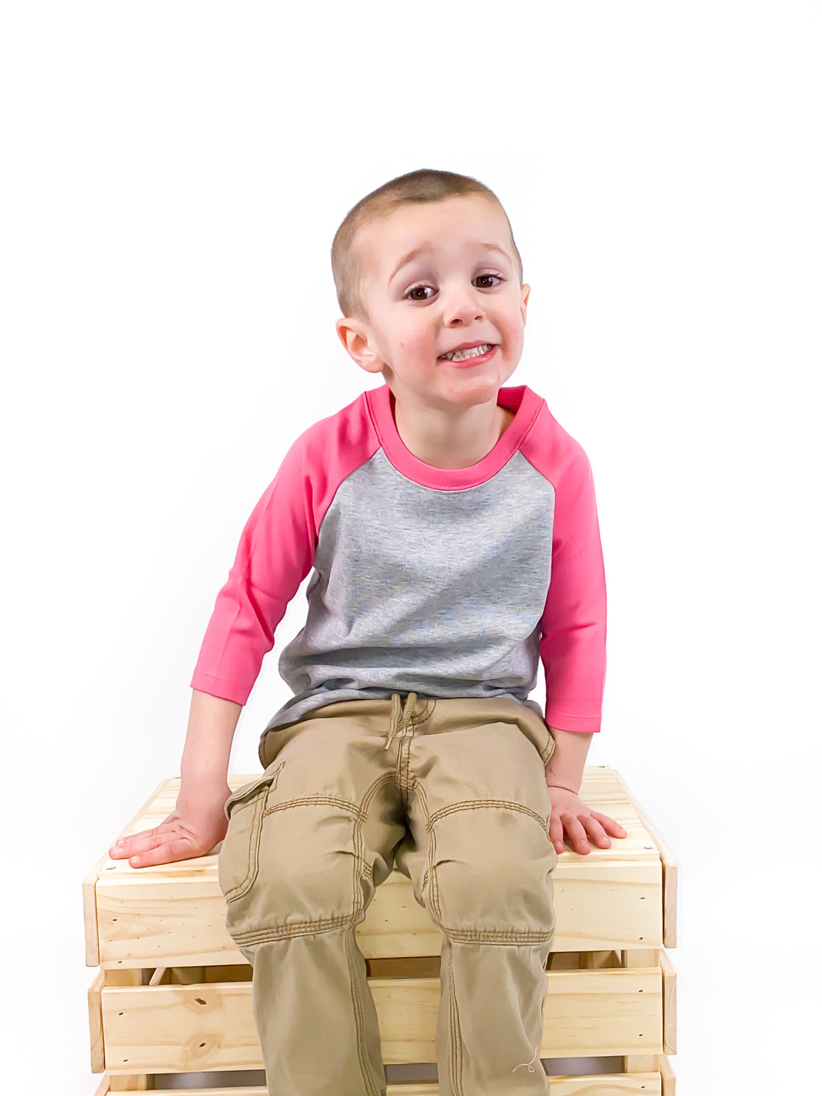Unisex Raglan Shirt with Grey Body (12M-Toddler)