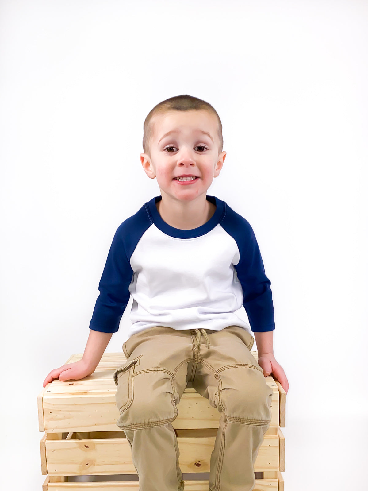 Unisex Raglan Shirt with White Body (12M-Toddler)