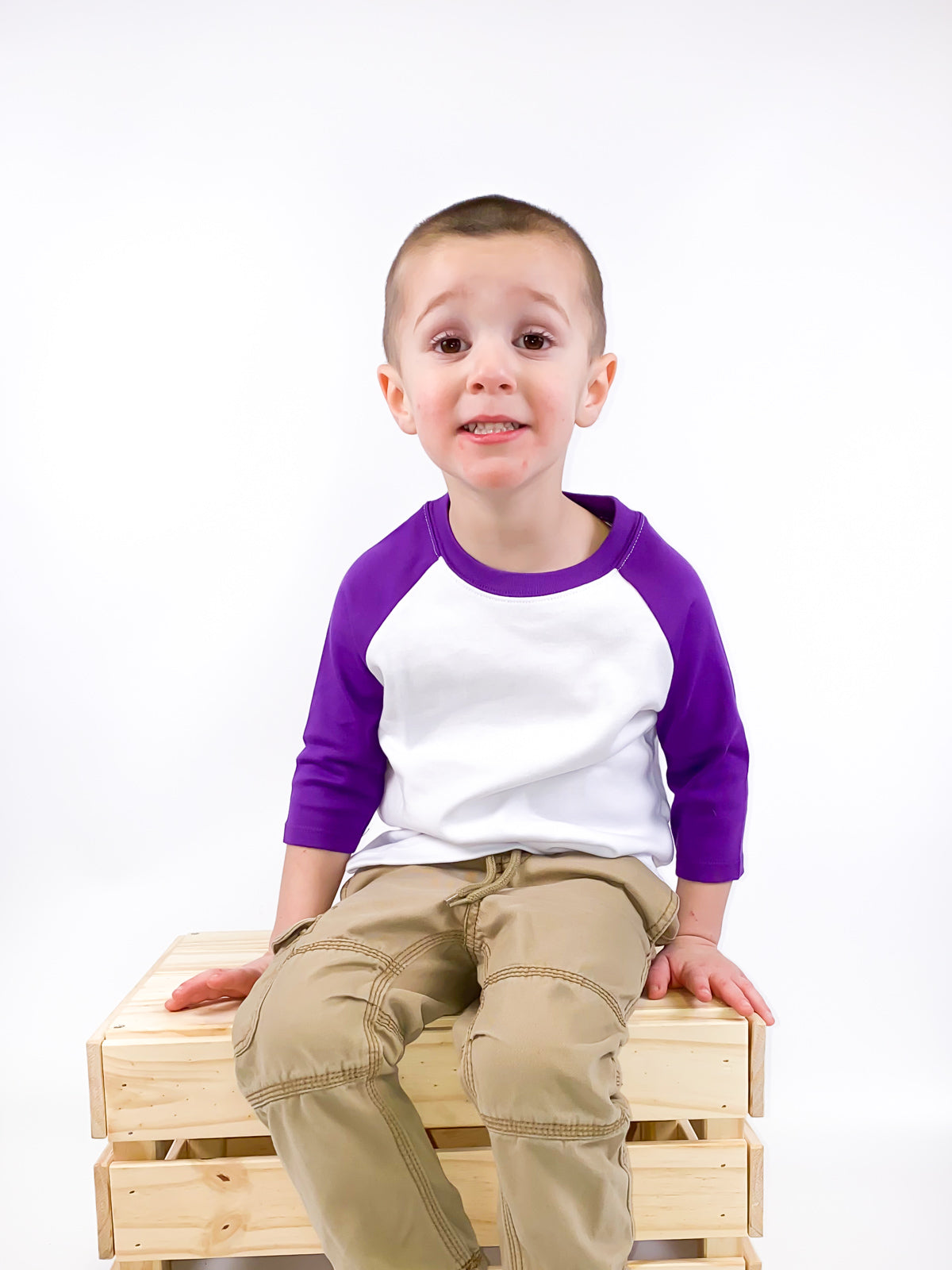 Unisex Raglan Shirt with White Body (12M-Toddler)