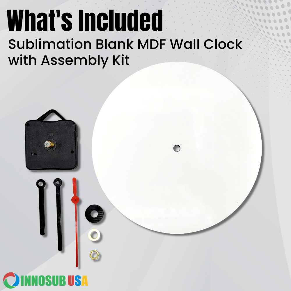 Sublimation MDF Wall Clock Blanks |Manually  WallClock | 8 inch | 12" | by INNOSUB USA