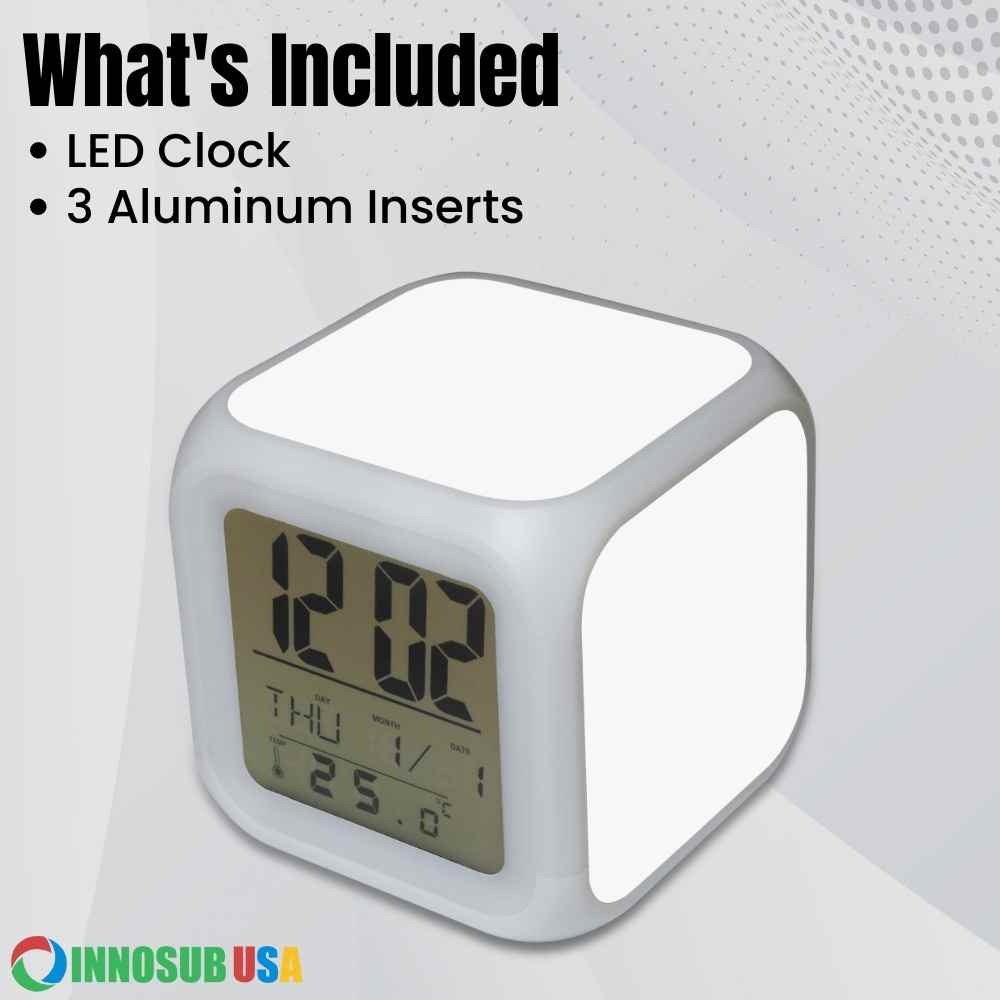 Sublimation Blanks Kids LED Alarm Clock | With 3 Aluminum Inserts