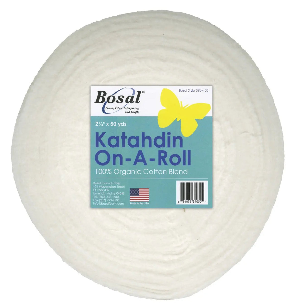 Bosal Katahdin Organic Cotton Batting Roll 2-1/4 in x 50 yd