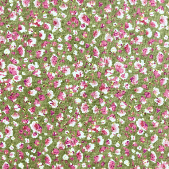 Peony Blossom - Tiny Flowers - Green (3-Yard Pack)
