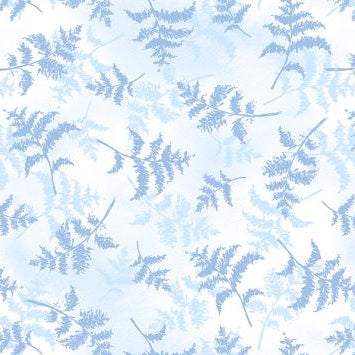 Dreaming in Blue - Fern Toss - White