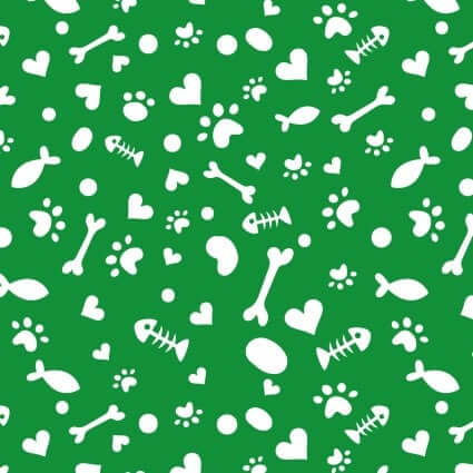 Potpourri of Novelty - Cat Paw Ditsy - Green (3-Yard Pack)