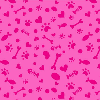 Potpourri of Novelty - Cat Paw Ditsy - Pink (3-Yard Pack)