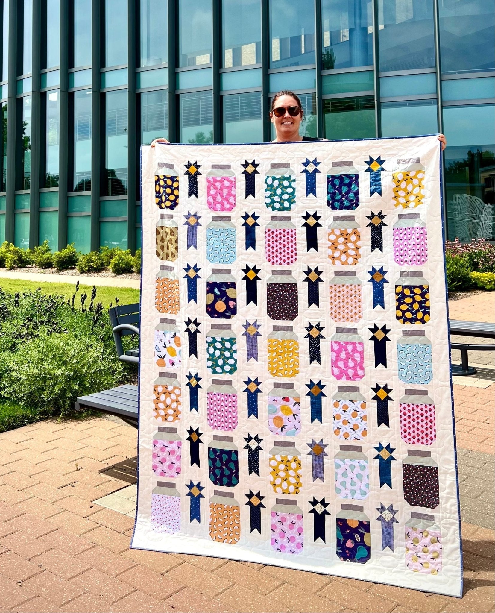 Blue Ribbon Preserves Quilt Pattern Paper Print Version
