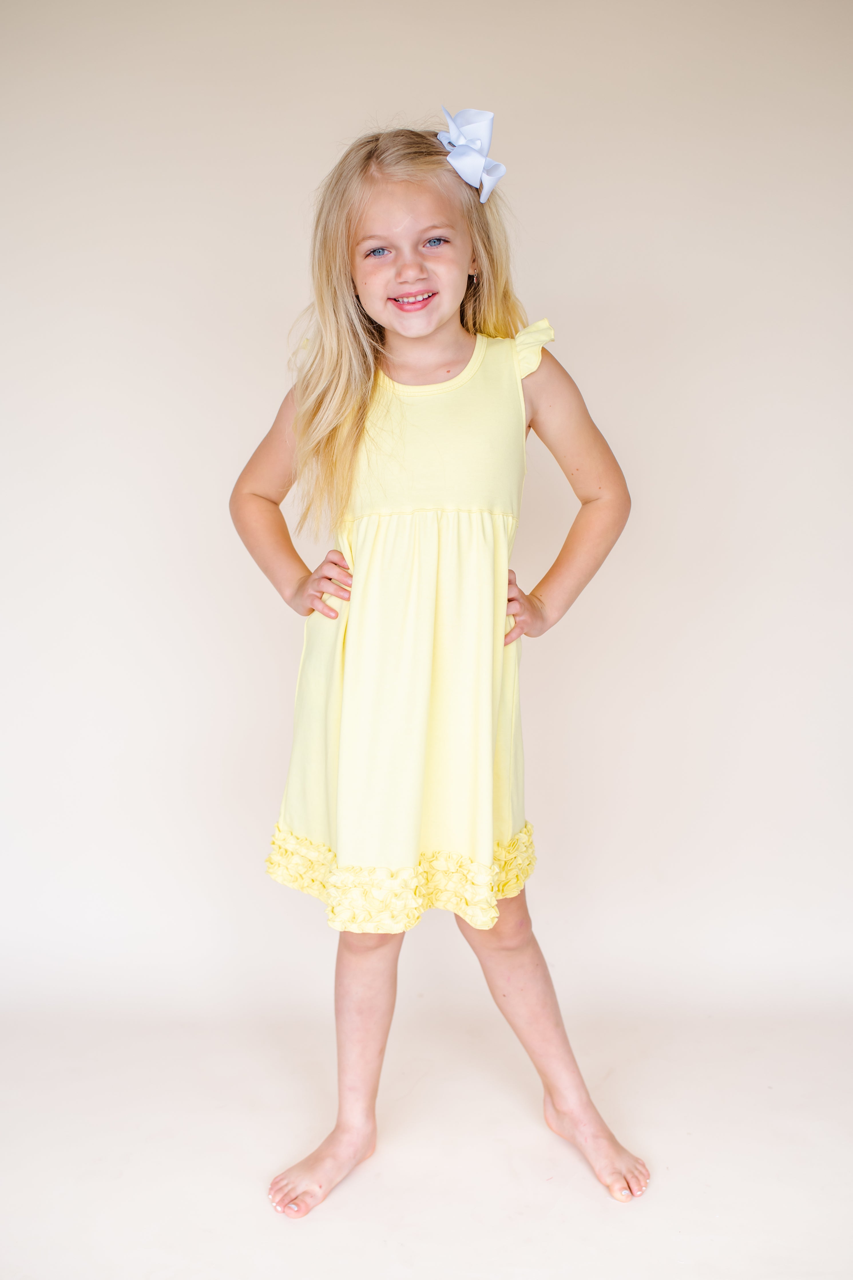 Girl's Angel Sleeve Empire Waist Dress