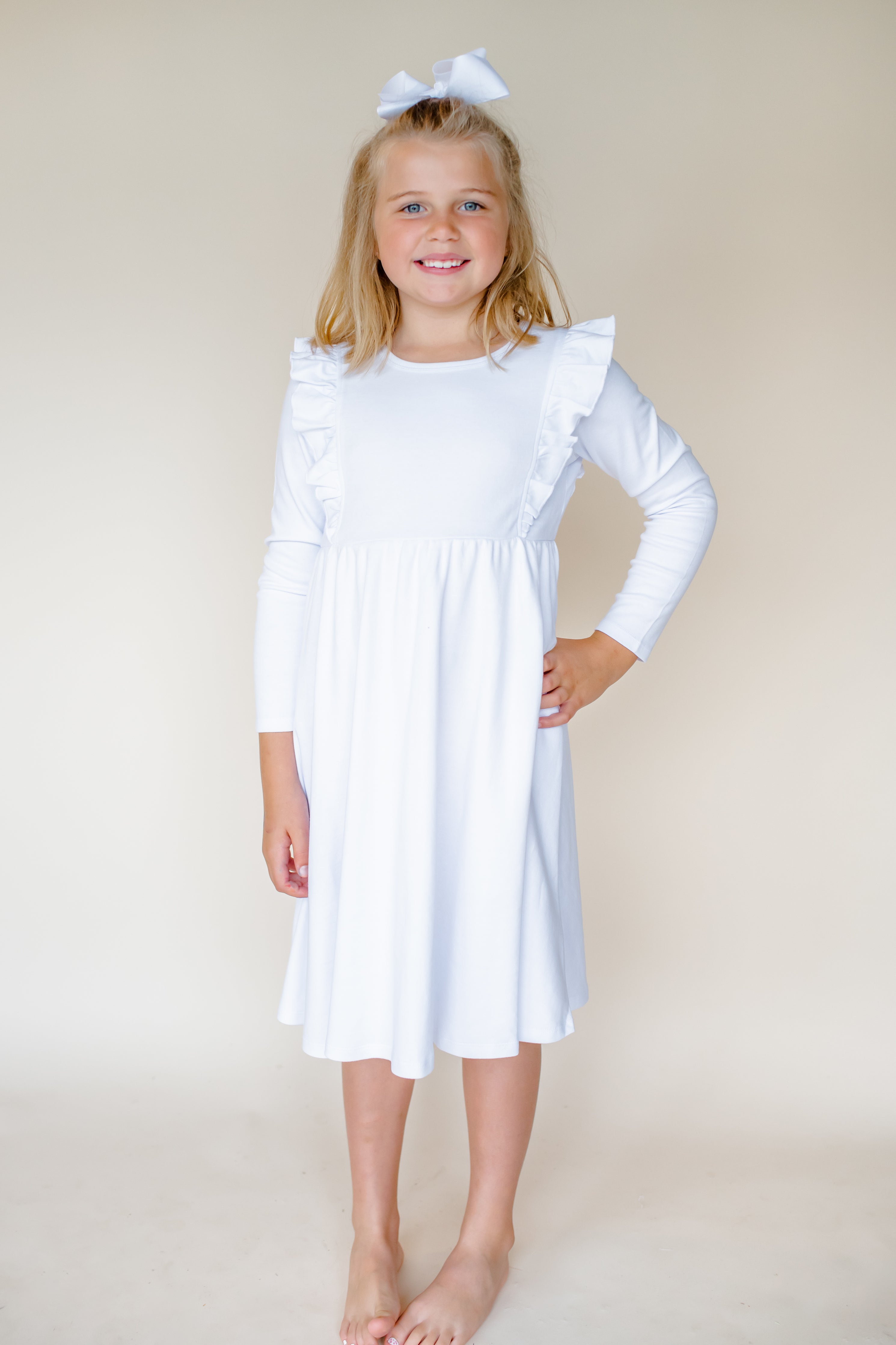 Girl's Twirl Empire Waist Long Sleeve Dress