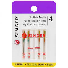 Stretch (Ball Point) Needle, Singer Yellow Band 80/12 #S2045-12