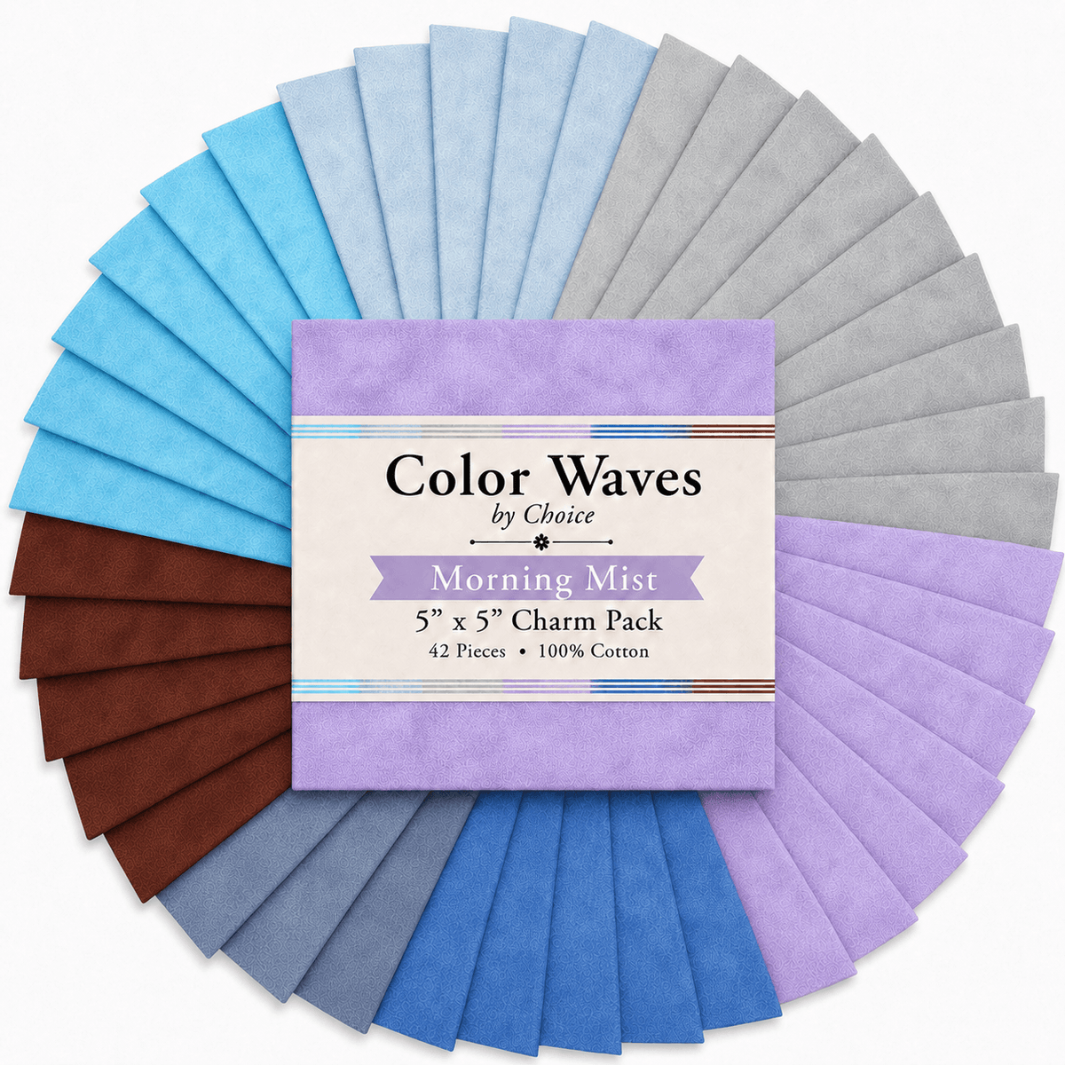 Color Waves Morning Mist Charm Pack - 42 Squares