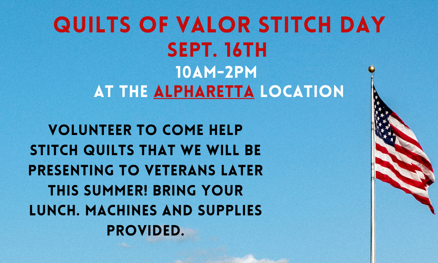 Quilts of Valor Stitch Day 9/16