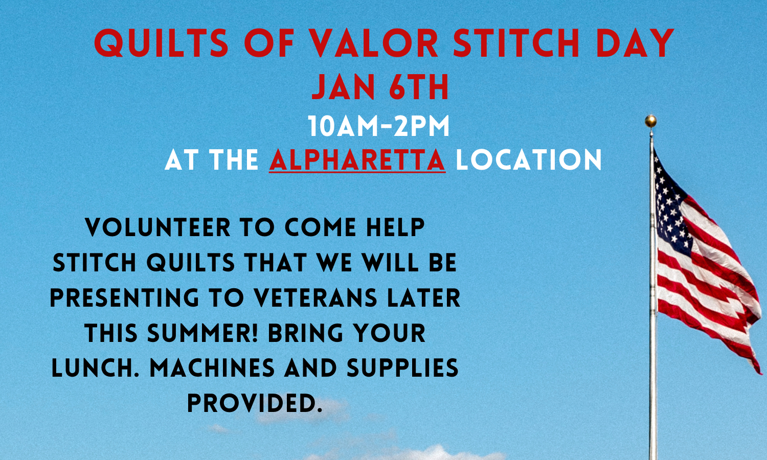 Quilts of Valor Stitch Day 1/6/26