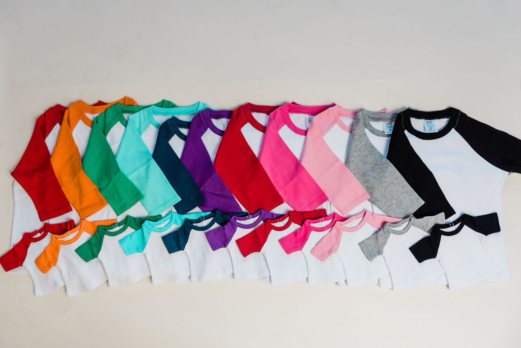 Unisex Raglan Shirt with White Body (12M-Toddler)