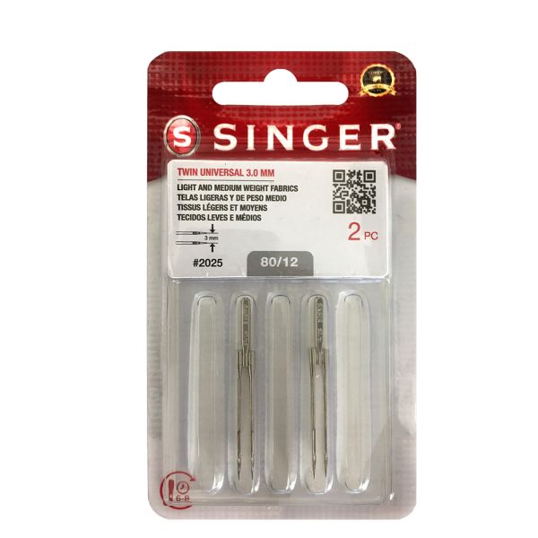 Twin Needle 3mm, Singer 80/12 #S2025-12
