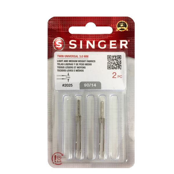 Twin Needle 3mm, Singer 90/14 #S2025-14