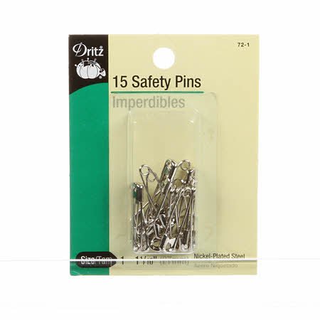 Safety Pin Nickel 1 1/16in SZ 1 14ct