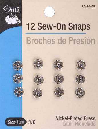 Snap Sew-On Size 3 Nickel