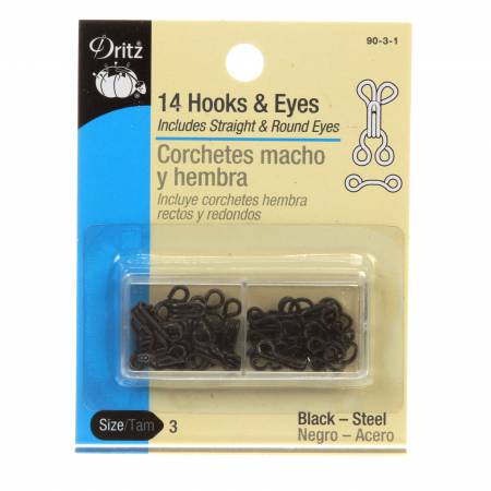 Hooks Eyes & Loops Sz 3