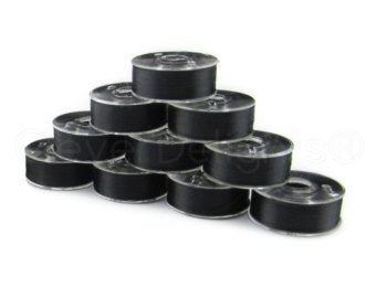 Coats Polyester Astra L-120 Prewound Bobbins Black - 10 pack
