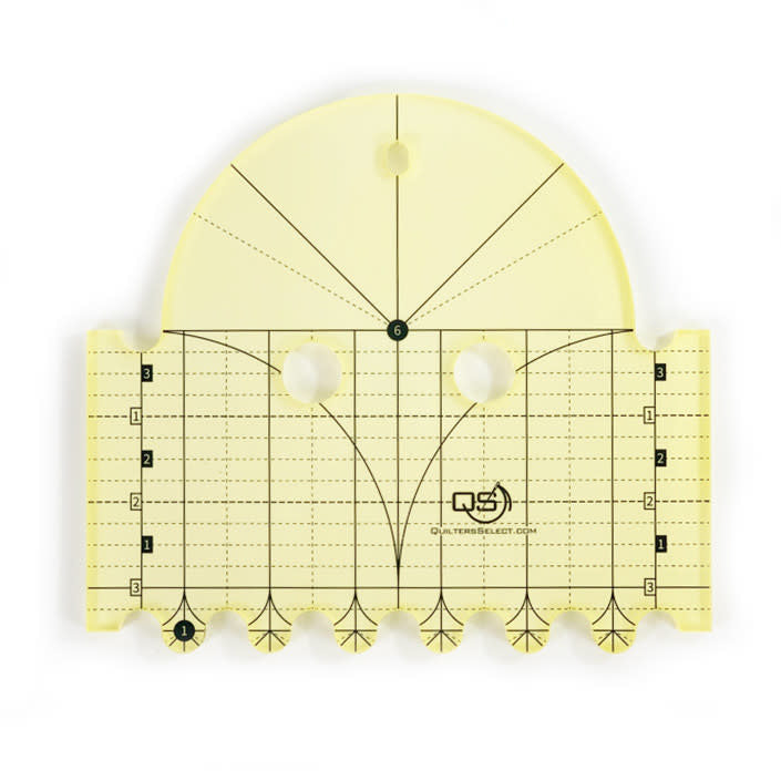 QS  Machine Quilting Ruler  Precision 6" & 1" Arc